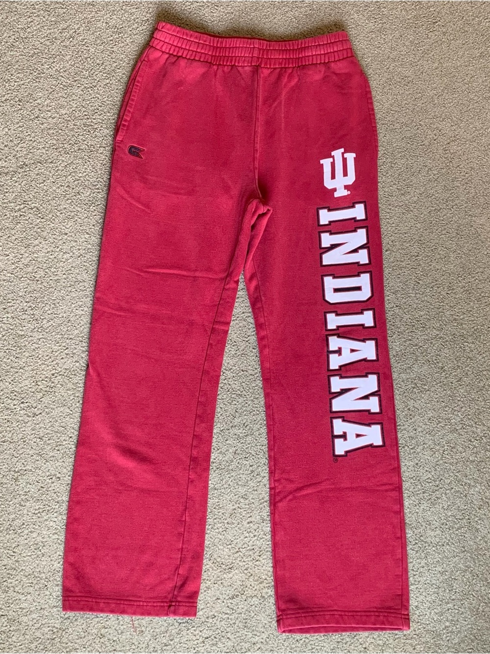 Indiana IU Red Logo Sweatpants M Straight Leg With Pockets Drawstring Waistband